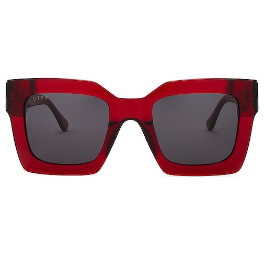 DIFF EYEWEAR Dani Sunglasses In Carmine & Grey Polarized